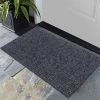 ROSMARUS Front Door Mat Outdoor Indoor Doormat Welcome Mats Outside Entrance Shoe Grey,2 Pack Kitchen/ Door Mats