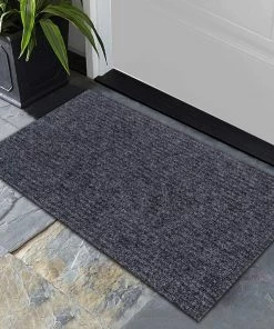 ROSMARUS Front Door Mat Outdoor Indoor Doormat Welcome Mats Outside Entrance Shoe Grey,2 Pack Kitchen/ Door Mats