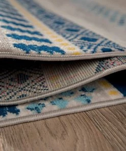 WRG All Area Rugs And Runners Contemporary Bohemian Blue Gray Ivory Area Rug 10 WRG All Area Rugs And Runners Contemporary Bohemian Blue Gray Ivory Area Rug