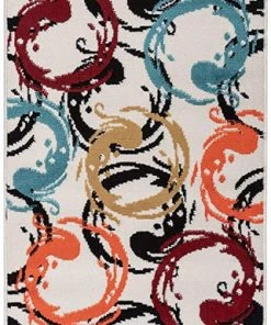 Antep Pastel Collection Contemporary Polypropylene Indoor Multi-Color Area Rug