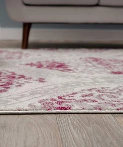 WRG Floral Damask Pink Ivory Area Rug All Area Rugs And Runners