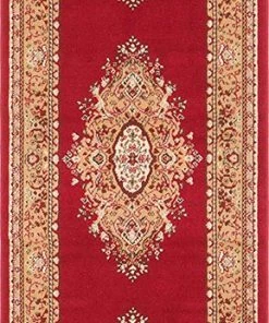 UL All Area Rugs And Runners Traditional Medallion Burgundy Soft Area Rug