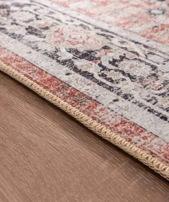 Adiva Rugs Machine Washable Area Rugs, Persian Vintage Medallion Boho Rug For Living Room Rugs - Stain Resistant & Non-Slip All Area Rugs And Runners