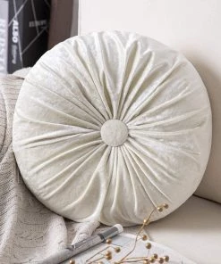 Modern Rugs And Decor Round Throw Pillow Handcrafted Pumpkin Velvet Floor Pillow Couch Bed And Chair Bedding