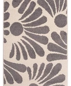 WRG Floral Cream Gray Area Rug