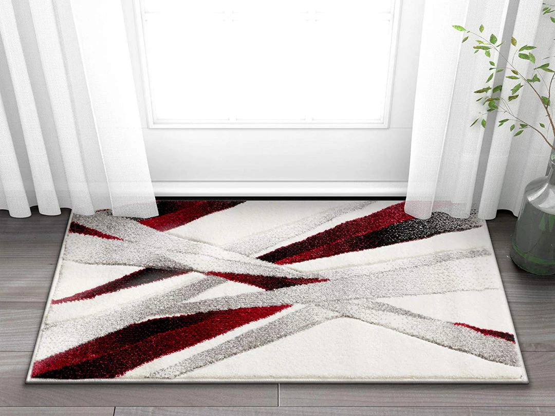 WW Modern Geometric Red White Comfy Hand Carved Area Rugs All Area Rugs And Runners 8 WW Modern Geometric Red White Comfy Hand Carved Area Rugs All Area Rugs And Runners