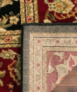 Safavieh Lyndhurst Collection Traditional Oriental Non-Shedding Stain Resistant Living Room Bedroom Soft Area Rug Black / Red All Area Rugs And Runners