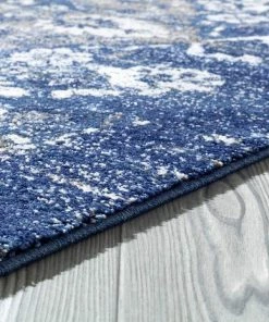 WRG Persian Distressed Dark Blue Area Rugs