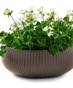 COL Knit Texture Planters Pots With Removable Liners Home Décor