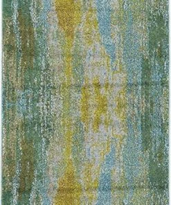 FAS Bright Abstract Torquoise Soft Area Rug All Area Rugs And Runners