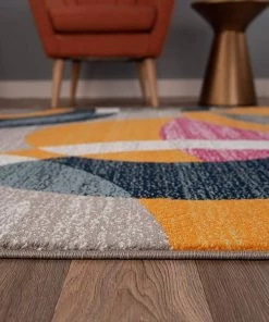WRG Orange Fuchsia Multi-Color Soft Circles Area Rug All Area Rugs And Runners