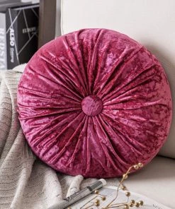 Modern Rugs And Decor Bedding Round Throw Pillow Handcrafted Pumpkin Velvet Floor Pillow Couch Bed And Chair