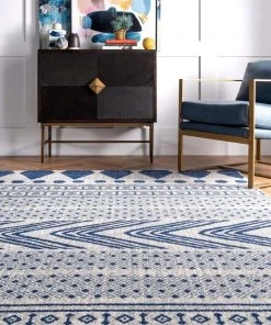Modern Rugs And Decor Shaina Tribal Area Rug,Blue All Area Rugs And Runners