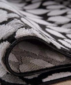 WRG All Area Rugs And Runners Floral Grey Black Area Rugs