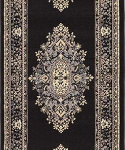 UL Traditional Medallion Black Soft Area Rug