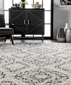 Modern Rugs And Decor Moroccan Tribal Off White Grey Shag Soft Plush Area Rug 12 Modern Rugs And Decor Moroccan Tribal Off White Grey Shag Soft Plush Area Rug
