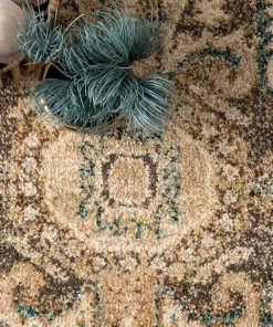 Modern Rugs And Decor Tabetha Tribal Medallion Area Rug, Tan