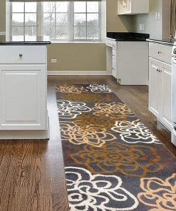 WRG Floral Gray/Grey Brown White Area Rug All Area Rugs And Runners