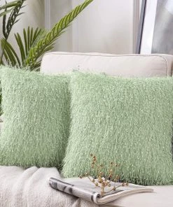 Modern Rugs And Decor Pack Of 2 Shiny Tassel With Flakes Throw Pillow Covers Luxurious Velvet Series Decorative Pillowcases Cushion Cover Luxurious Rugs