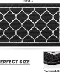 Happy All Area Rugs And Runners Trends Door Mat Indoor Outdoor Entryway Welcome Mat, Super Absorbent Non Slip Rubber Doormat Front Back Low Profile Door Rug, Resist Dirt Floor Mat For Inside Entryway,Patio(20"x32"，Black)