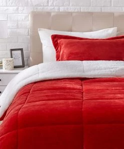 Amazon Basics Ultra-Soft Micromink Sherpa Comforter Bed Set Bedding