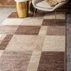 UL Warm Toned Checkered Beige Light Brown Area Rugs All Area Rugs And Runners