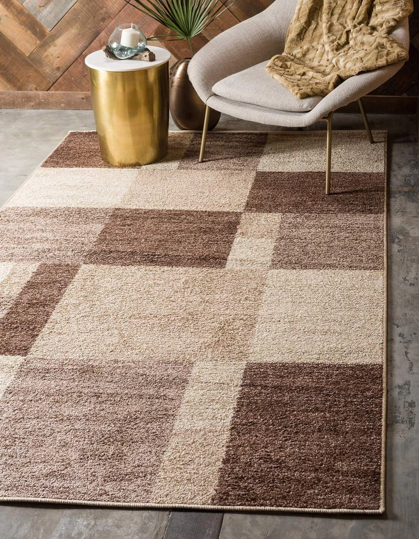 UL Warm Toned Checkered Beige Light Brown Area Rugs All Area Rugs And Runners 1 UL Warm Toned Checkered Beige Light Brown Area Rugs All Area Rugs And Runners