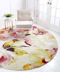 Modern Floral Ivory Multi-color Area Rugs