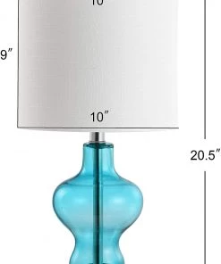 JONATHAN Lamps Mer 20.5" Glass/Metal LED Lamp Aqua 10 JONATHAN Lamps Mer 20.5