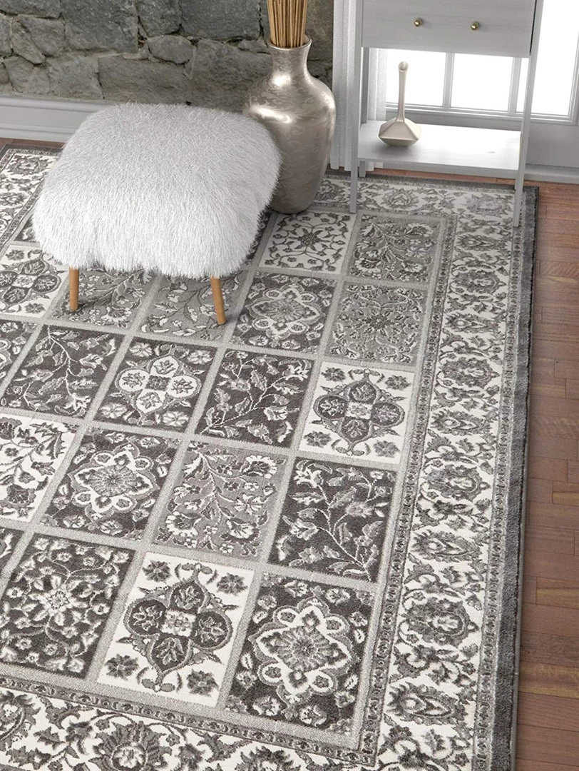 WW Modern Floral Panel Persian Design Grey Ivory Area Rug All Area Rugs And Runners 1 WW Modern Floral Panel Persian Design Grey Ivory Area Rug All Area Rugs And Runners