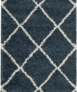 FAS Diamond Trellis Slate Blue/Ivory Soft Plush Shag Area Rug 2-inch Thick 13 FAS Diamond Trellis Slate Blue/Ivory Soft Plush Shag Area Rug 2-inch Thick