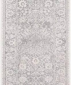 Beige / Cream All Area Rugs And Runners Reflection Collection Vintage Distressed Soft Area Rug Light Grey / Cream