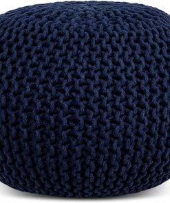 BIRDROCK HOME Round Pouf Foot Stool Ottoman - Knit Bean Bag Floor Chair - Cotton Braided Cord - Great For The Living Room, Bedroom And Kids Room - Small Furniture 21 BIRDROCK HOME Round Pouf Foot Stool Ottoman - Knit Bean Bag Floor Chair - Cotton Braided Cord - Great For The Living Room, Bedroom And Kids Room - Small Furniture
