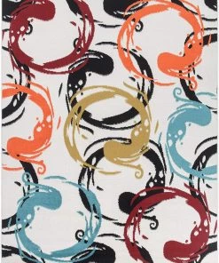 Antep Pastel Collection Contemporary Polypropylene Indoor Multi-Color Area Rug