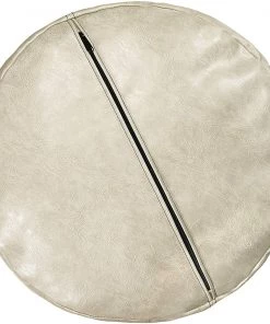 Modern Rugs And Decor Unstuffed Nordic Faux Leather Pouf, Premium Handmade Ottoman