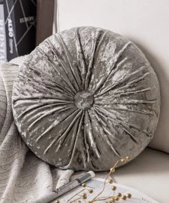 Modern Rugs And Decor Bedding Round Throw Pillow Handcrafted Pumpkin Velvet Floor Pillow Couch Bed And Chair