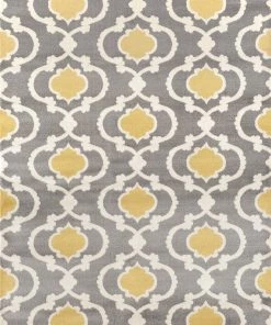 WRG Trellis Gray/Grey Yellow Indoor Area Rug