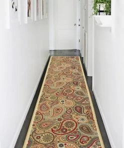 OPVM Paisley Design Multi-color Area Rug And Runners Non-Slip/ No Skid