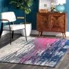 FAS All Area Rugs And Runners Waterfall Vintage Abstract Pink Blue Grey Soft Area Rug