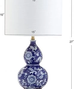 JONATHAN Lamps Lee 27" Ceramic Chinoiserie LED Table Lamp Blue/White 9 JONATHAN Lamps Lee 27