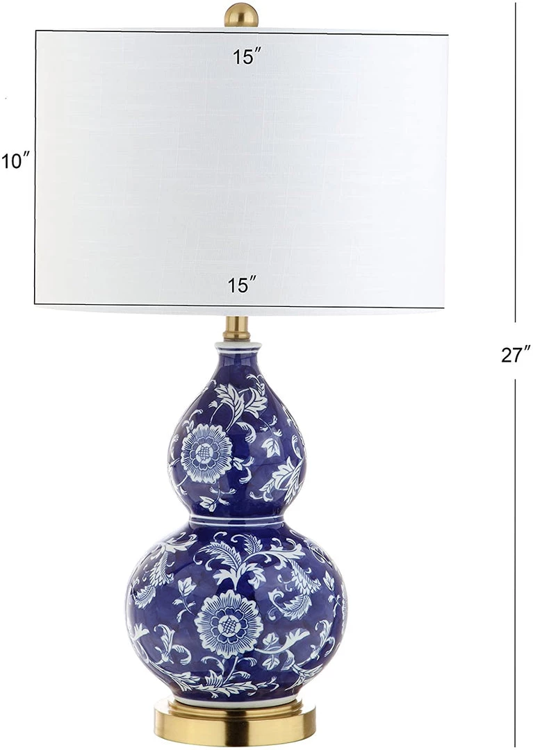 JONATHAN Lamps Lee 27" Ceramic Chinoiserie LED Table Lamp Blue/White 5 JONATHAN Lamps Lee 27" Ceramic Chinoiserie LED Table Lamp Blue/White