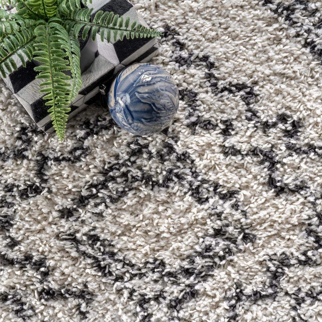 Modern Rugs And Decor Moroccan Tribal Off White Grey Shag Soft Plush Area Rug 4 Modern Rugs And Decor Moroccan Tribal Off White Grey Shag Soft Plush Area Rug