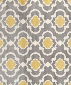WRG Trellis Gray/Grey Yellow Indoor Area Rug