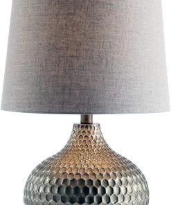 JONATHAN Bates 22" Honeycomb LED Lamp Antique Brown