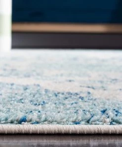 FAS Floral Cream/Turquoise Soft Area Rugs