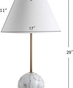 JONATHAN Miami 29" Minimalist Resin/Metal LED Lamp Gold/White 9 JONATHAN Miami 29