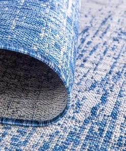 Unique Loom All Area Rugs And Runners Outdoor Modern Collection Distressed Gradient Transitional Blue Area Rug