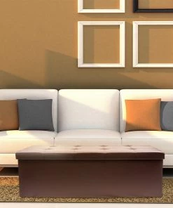 COL Contemporary Faux Leather Storage Bench Ottoman Home Décor 59 COL Contemporary Faux Leather Storage Bench Ottoman Home Décor