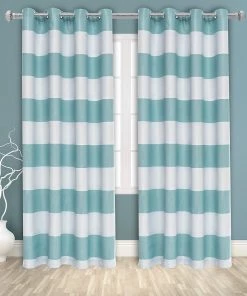 Modern Rugs And Decor Bedding Stripe Window Curtains For Bedroom - Grommet Room Darkening Curtain, Thermal Insulated, Noise Reducing And Light Blocking Drapes 2 Panels