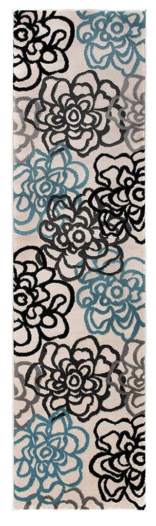 WRG Contemporary Floral Cream Blue Brown Area Rug All Area Rugs And Runners 8 WRG Contemporary Floral Cream Blue Brown Area Rug All Area Rugs And Runners